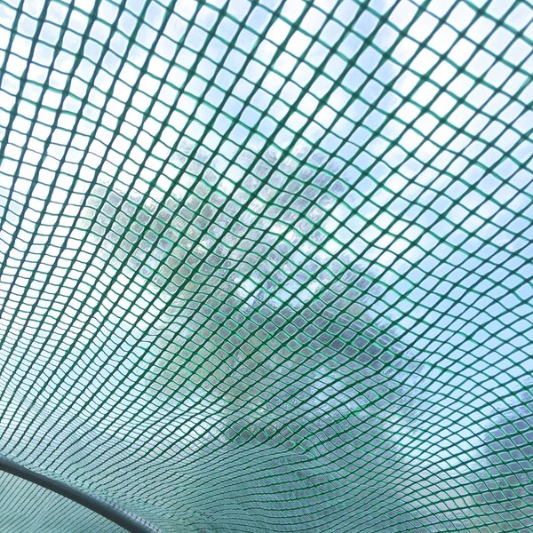 Outsunny Polytunnel Greenhouse with Metal Hinged Door, 25mm Diameter Galvanised Steel Frame & Mesh Windows (3 x 6M) Aosom UK