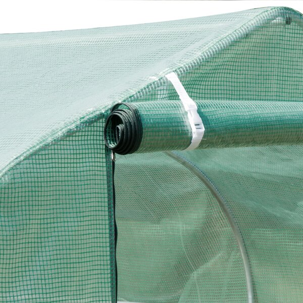 Outsunny Polytunnel Greenhouse, Outdoor Waterproof Garden Greenhouse with 6 Mesh Windows and Zipped Roll-Up Door, 3 x 2m Aosom UK
