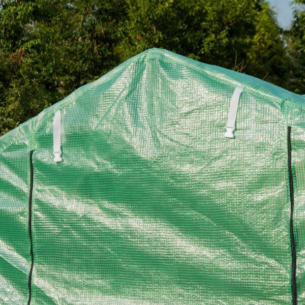 Outsunny Galvanised Frame Polytunnel Greenhouse with Windows and Door for Garden, Backyard (4 x 2M) Aosom UK