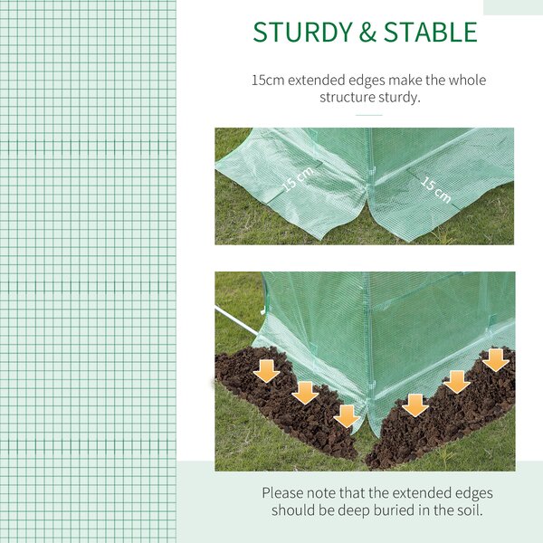Outsunny 6 x 3 x 2 m Eco Friendly Greenhouse, Large Walk-In Greenhouse with Steel Frame and Windows, Green Aosom UK