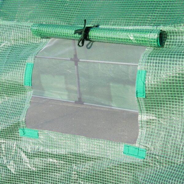 Outsunny 6 x 3 x 2 m Eco Friendly Greenhouse, Large Walk-In Greenhouse with Steel Frame and Windows, Green Aosom UK