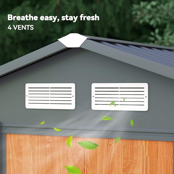 Outsunny 6 x 5 ft Garden Storage Shed Apex Store for Gardening Tool with Foundation and Ventilation, Brown