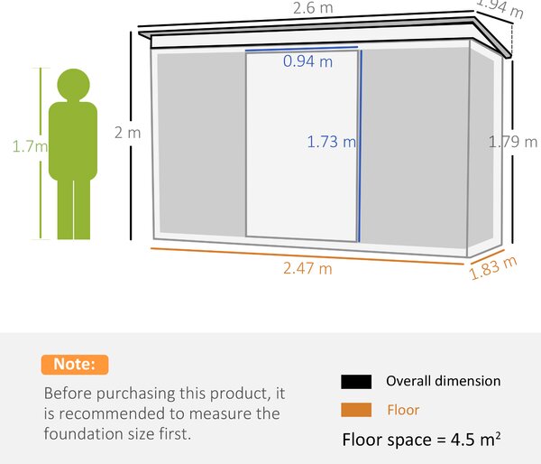 Outsunny 8.5 x 6ft Garden Storage Shed Metal House Hut Gardening Tool Storage with Tilted Roof and Ventilation, Grey Aosom UK