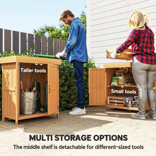 Outsunny Outdoor Garden Storage Shed, Cedarwood-Burlywood Colour