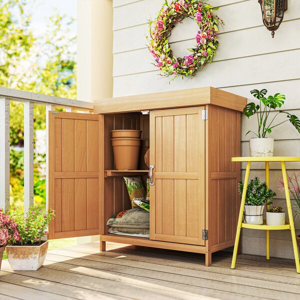 Outsunny Outdoor Garden Storage Shed, Cedarwood-Burlywood Colour