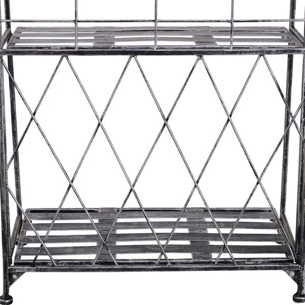 Outsunny Indoor Outdoor Freestanding 3-Tier Garden Plant Stand Metal Flower Display Rack for Potted Plants Balcony Décor 44L x 25W x 96H cm Aosom UK