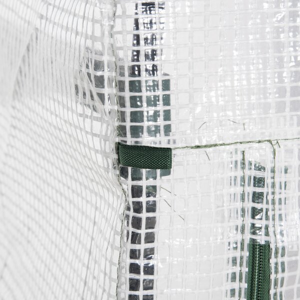 Outsunny 4 Tier Mini Greenhouse, Portable Green House with Steel Frame, PE Cover, Roll-up Door, 70 x 50 x 160 cm, White Aosom UK