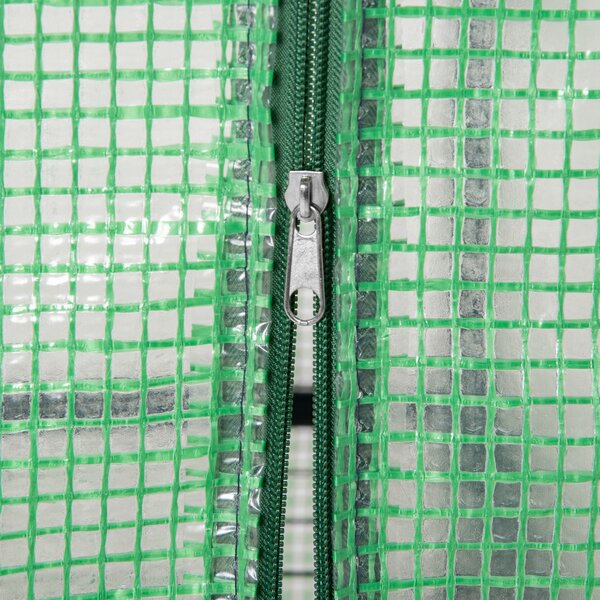 Outsunny Mini Greenhouse 4 Tier, Portable with Steel Frame, PE Cover, Roll-up Door, 70 x 50 x 160 cm, Green Aosom UK