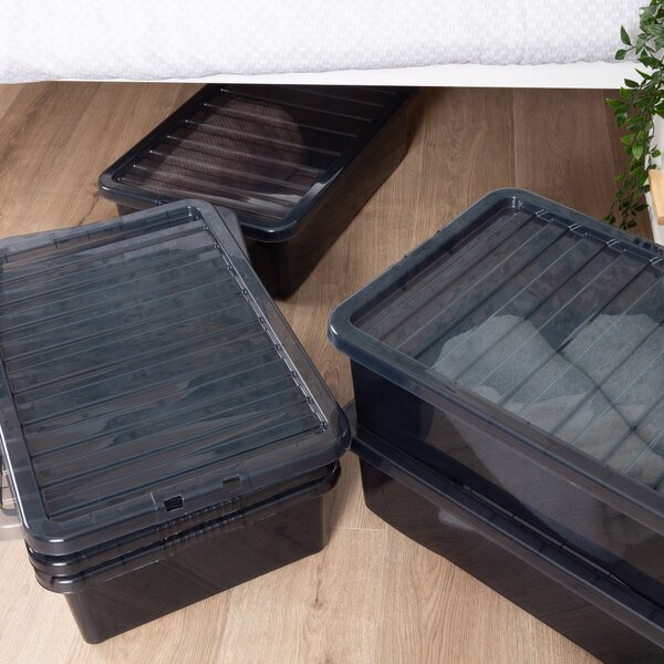 Wham Crystal Set of 5 Underbed Boxes & Lids, 32L