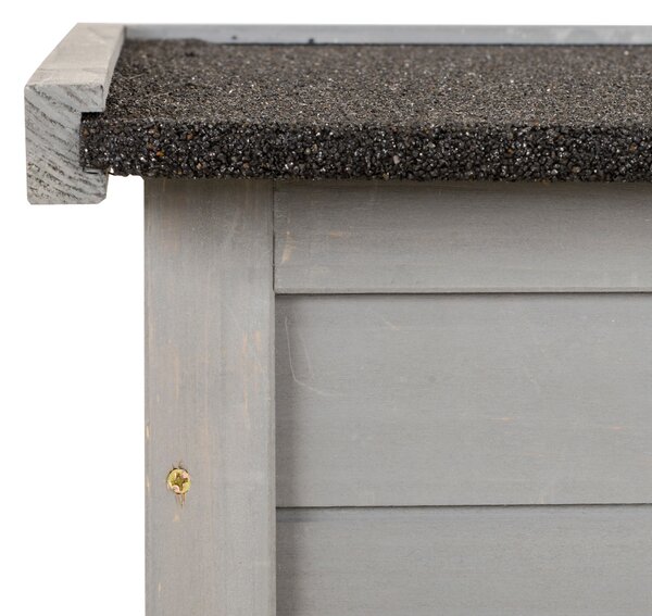 Outsunny Garden Shed Wooden Garden Storage Shed 2 Door Unit Solid Fir Wood Garage Tool Organisation Cabinet, 87L x 46.5W x 96.5Hcm, Grey Aosom UK
