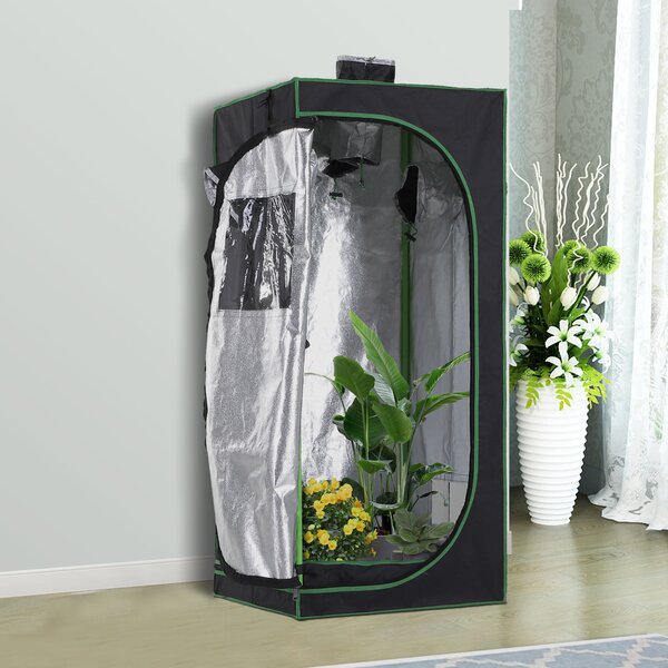 Outsunny Grow Tent Kits Grow Tent Hydroponic Grow Tent 60 x 60 x 140cm with Detachable Waterproof Floor Tray Aosom UK