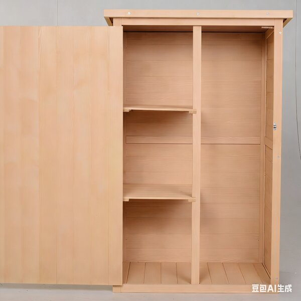 Outsunny Wooden Garden Sheds, Fir Wood Tool Cabinet Organiser Small Shed with Shelves and Bolt Latch, 75L x 56W x115Hcm Aosom UK