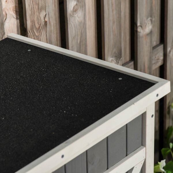 Outsunny Wooden Garden Storage Shed Fir Wood Tool Cabinet Organiser with Shelves 75L x 56W x115Hcm Grey Aosom UK