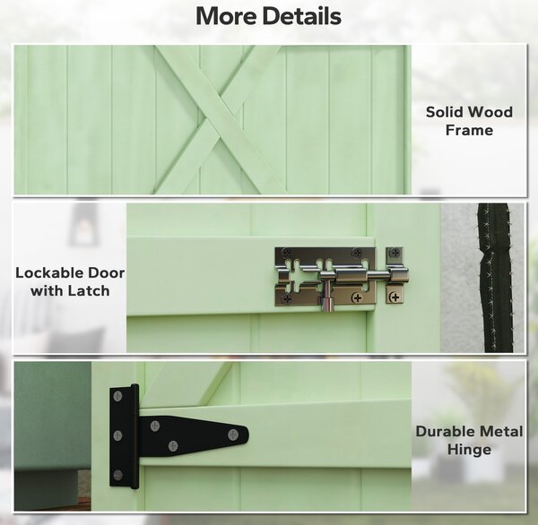Outsunny Wooden Garden Sheds, Garden Storage Shed with Shelves and Bolt Latch, 75L x 56W x115H cm, Green Aosom UK