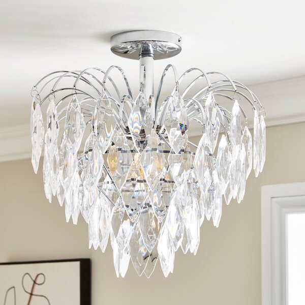 Parla Chrome Semi Flush Ceiling Light