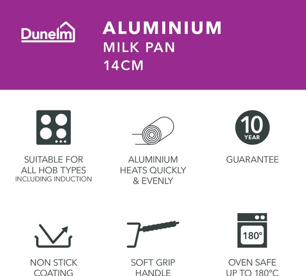 Non-Stick Aluminium Milk Pan, 14cm