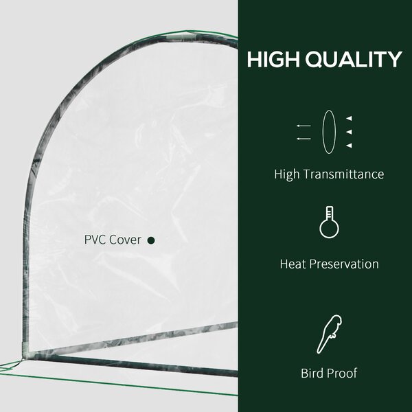 Outsunny Transparent Grow House: Steel-Framed Tunnel Greenhouse with PE Cover, 200 x 100 x 80 cm Aosom UK
