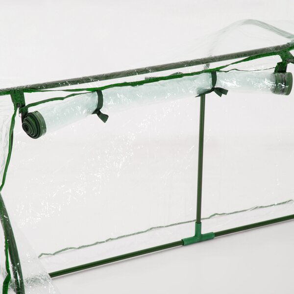 Outsunny Transparent Grow House: Steel-Framed Tunnel Greenhouse with PE Cover, 200 x 100 x 80 cm Aosom UK
