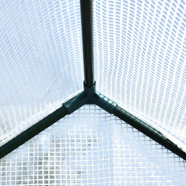 Outsunny Walk in Garden Greenhouse with Shelves Polytunnel Steeple Grow House 186L x 120W 190Hcm White Aosom UK