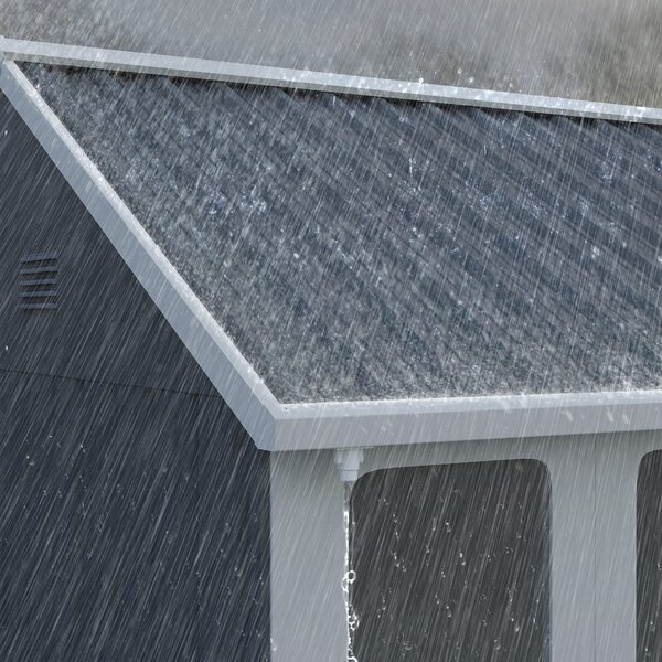 Outsunny large garden shed shed for tools and shed for gardening 7x6ft Galvanised with Latch Dark Grey Aosom UK