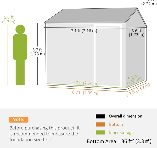 Outsunny large garden shed shed for tools and shed for gardening 7x6ft Galvanised with Latch Dark Grey Aosom UK