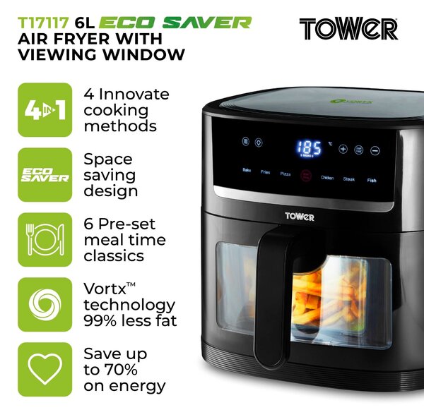 Tower Vortx 6L SpaceSaver Air Fryer