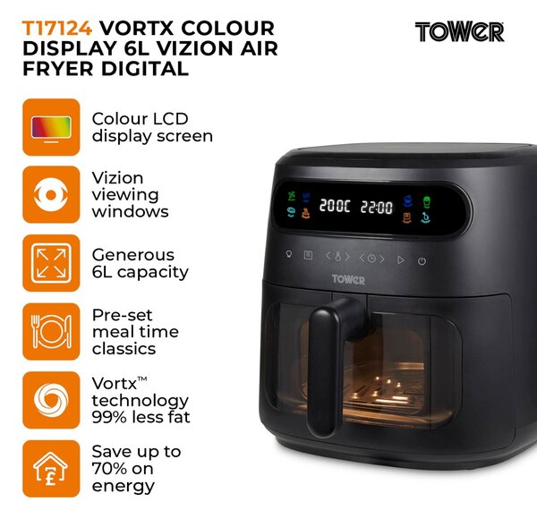 Tower Vortx 6L Colour Display Air Fryer