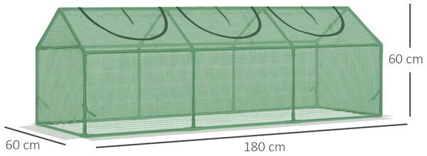 Outsunny Mini Greenhouse, Small Plant Grow House for Outdoor with Durable PE Cover, Observation Windows, 180 x 60 x 60 cm, Green Aosom UK