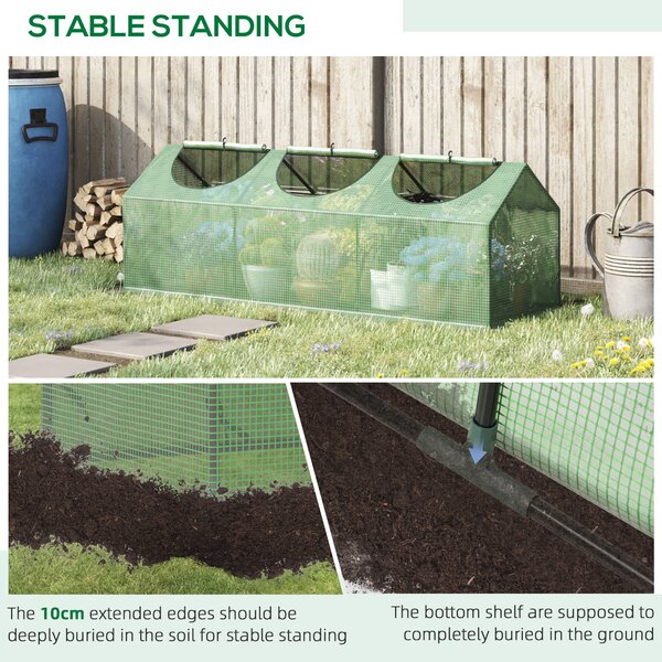 Outsunny Mini Greenhouse, Small Plant Grow House for Outdoor with Durable PE Cover, Observation Windows, 180 x 60 x 60 cm, Green Aosom UK