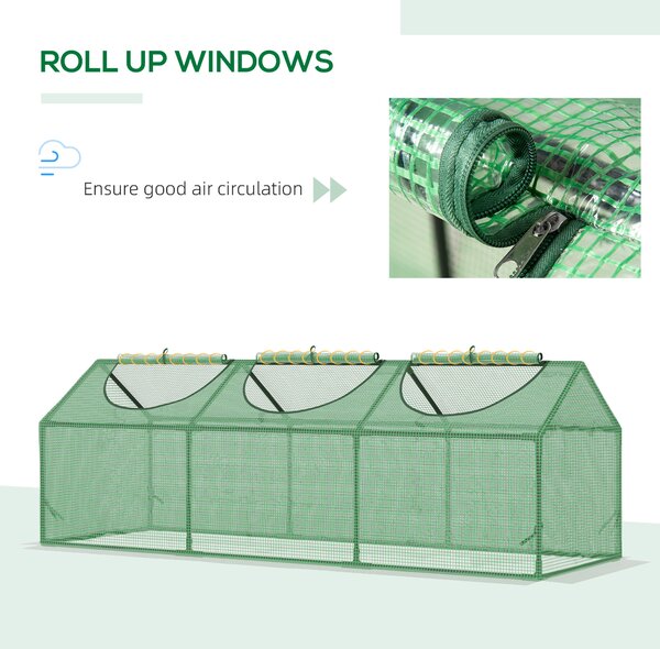 Outsunny Mini Greenhouse, Small Plant Grow House for Outdoor with Durable PE Cover, Observation Windows, 180 x 60 x 60 cm, Green Aosom UK