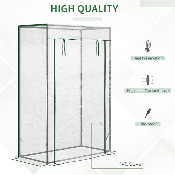 Outsunny Greenhouse with Steel Frame, PVC Cover, Roll-up Door for Outdoor, Backyard, Balcony, Garden, 100 x 50 x 150cm, Transparent Aosom UK