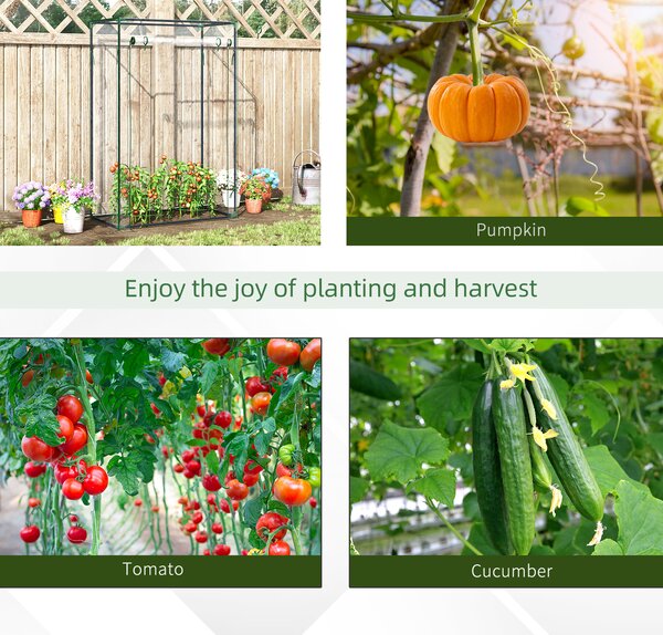 Outsunny Greenhouse with Steel Frame, PVC Cover, Roll-up Door for Outdoor, Backyard, Balcony, Garden, 100 x 50 x 150cm, Transparent Aosom UK