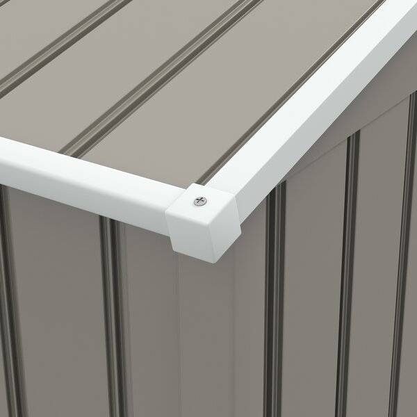 Outsunny Garden Storage Shed, Metal Garden Tool Shed with Ventilation and Sliding Doors, 7.7 x 5.7ft, Light Grey Aosom UK