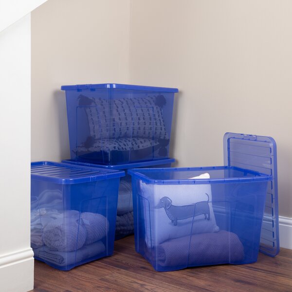 Wham Crystal Set of 4 Boxes & Lids, 80L Blue