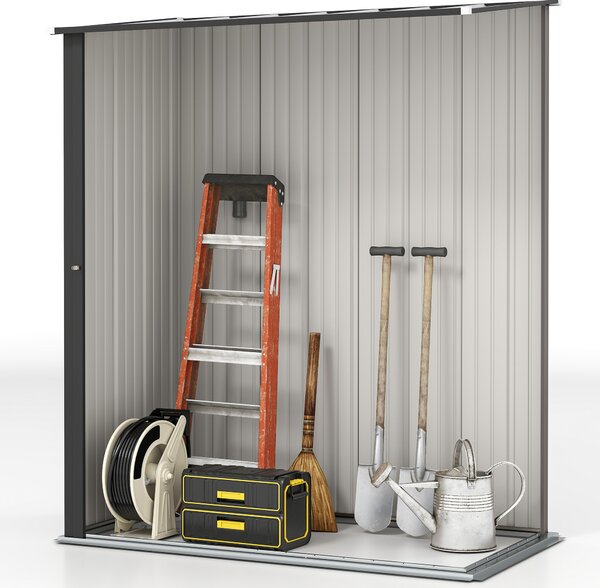 Outsunny Steel Garden Shed, 5.3 x 3.1ft metal shed with Latched Door - Light Grey Aosom UK