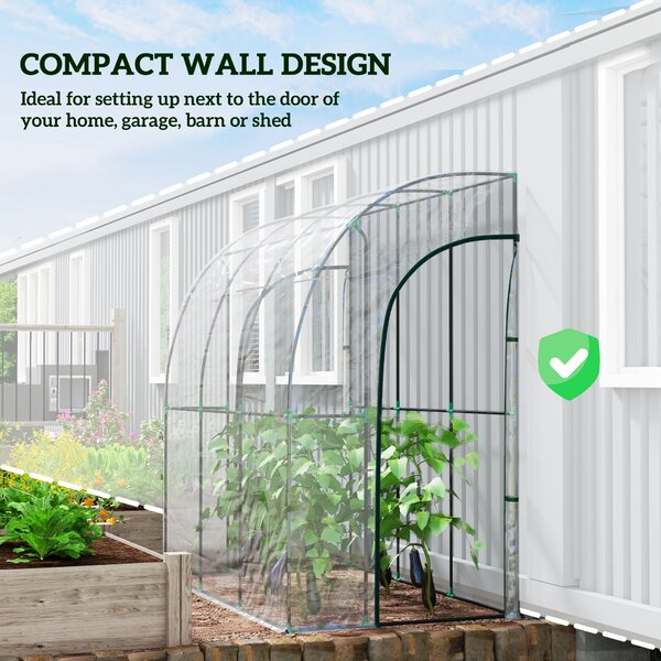Outsunny 214cm x 118cm Walk-In Lean To Greenhouse, with Accessories Aosom UK