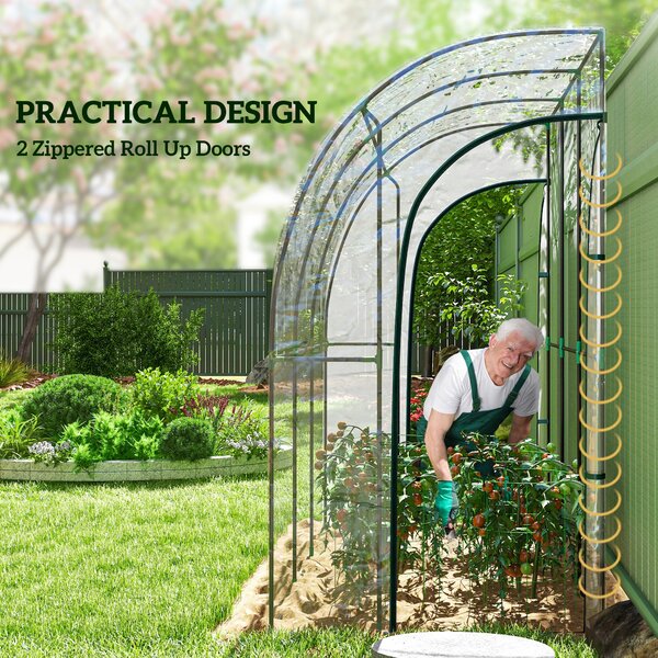 Outsunny 214cm x 118cm Walk-In Lean To Greenhouse, with Accessories Aosom UK
