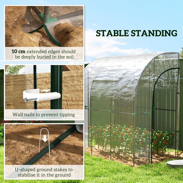 Outsunny 214cm x 118cm Walk-In Lean To Greenhouse, with Accessories Aosom UK