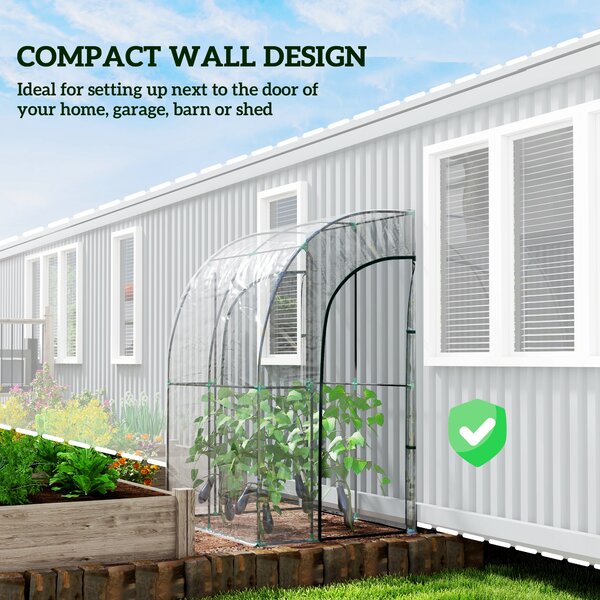 Outsunny 143cm x 118cm Walk-In Lean To Greenhouse, with Accessories Aosom UK