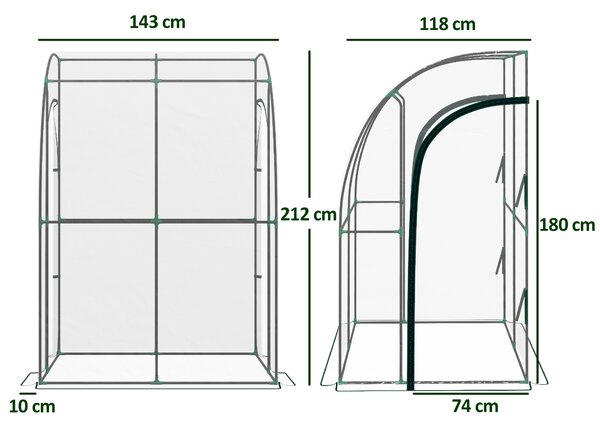 Outsunny 143cm x 118cm Walk-In Lean To Greenhouse, with Accessories Aosom UK