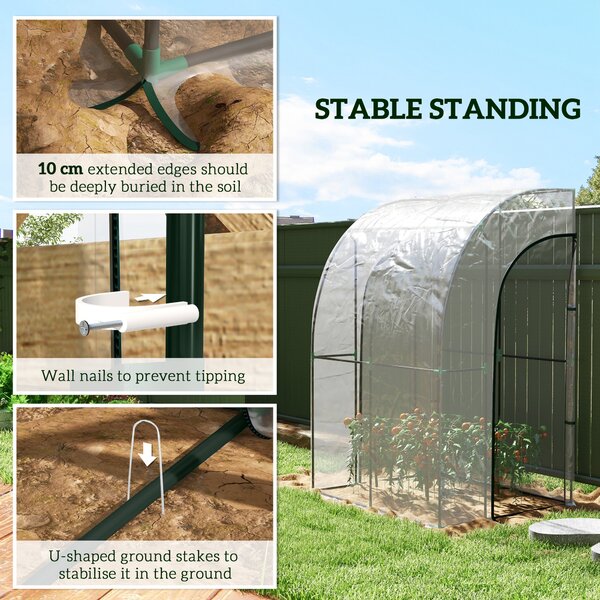 Outsunny 143cm x 118cm Walk-In Lean To Greenhouse, with Accessories Aosom UK