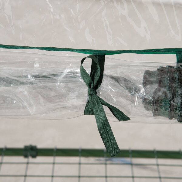 Outsunny Mini Greenhouse Shelving Unit: Clear PVC Panels for Plant Nurturing, Roll-Up Door, 69Lx49Wx125H cm Aosom UK