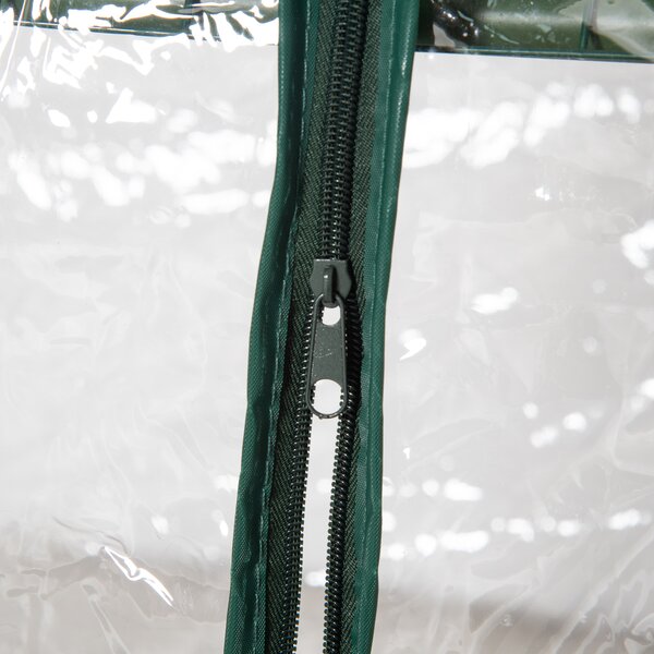 Outsunny Mini Greenhouse Shelving Unit: Clear PVC Panels for Plant Nurturing, Roll-Up Door, 69Lx49Wx125H cm Aosom UK