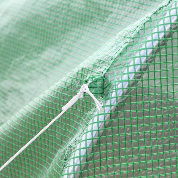Outsunny Walk In Greenhouse, Garden Polytunnel with PE Cover, Zipped Roll Up Door and 6 Mesh Windows, 3x2x2m, Green Aosom UK
