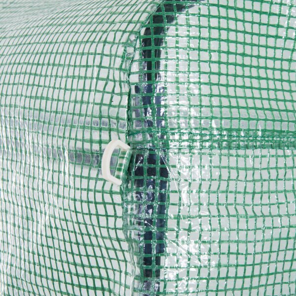 Outsunny 4x3x2m Polytunnel Greenhouse Walk-in Grow House Tent with Roll-up Sidewalls, Zipped Door, Green