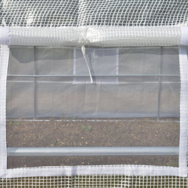 Outsunny 4x3x2m Polytunnel Greenhouse with Steel Frame, Vented Door & Reinforced Cover for Garden Growing, White Aosom UK