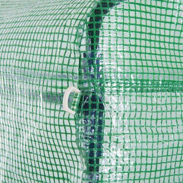 Outsunny Walk-in Polytunnel Greenhouse: With Roll-up Sidewalls, Zipped Door & 6 Ventilation Windows for Plant Growth, 3x3x2m, Green Aosom UK