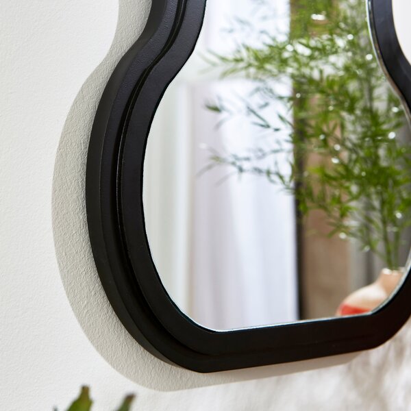 Ribbed Wavy Slim Full Length Wall Mirror