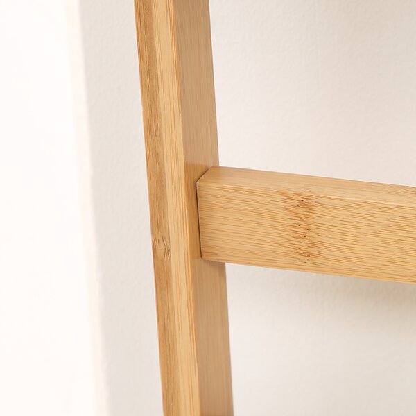 Outsunny Bamboo Plant Stand: 3-Tier Folding Display Shelf Rack for Indoor Greenery, Natural Finish, 98x37x96.5cm Aosom UK