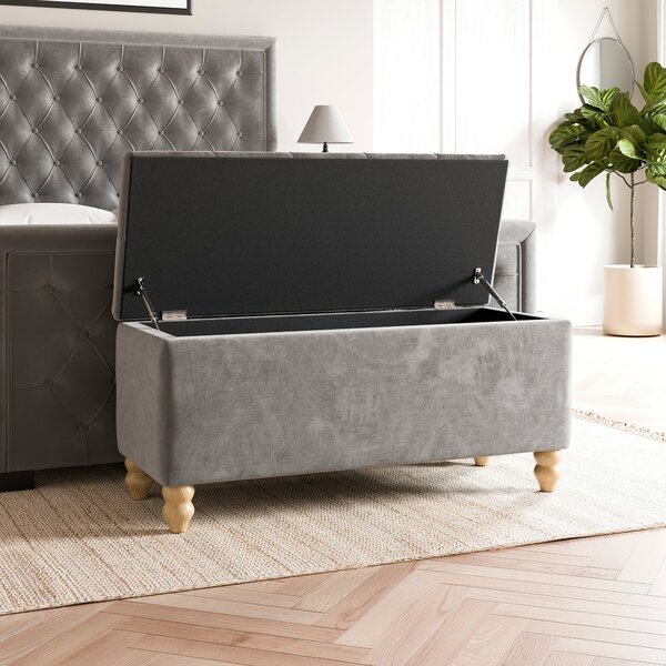 Arriana Velvet End of Bed Storage Ottoman